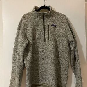 Patagonia Gray Zip Up Sweater with Knit Fleece Texture